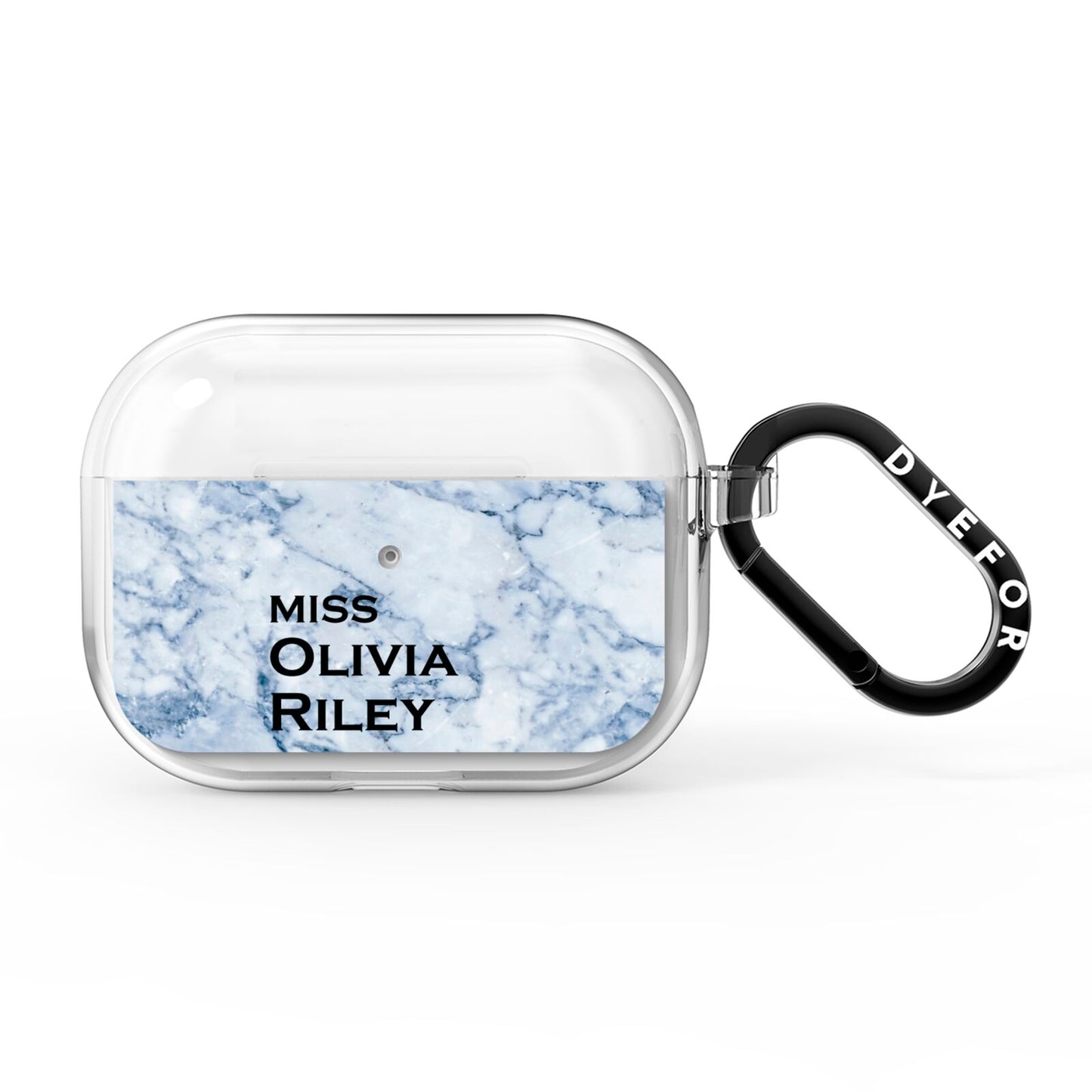 Full Name Grey Marble AirPods Pro Clear Case