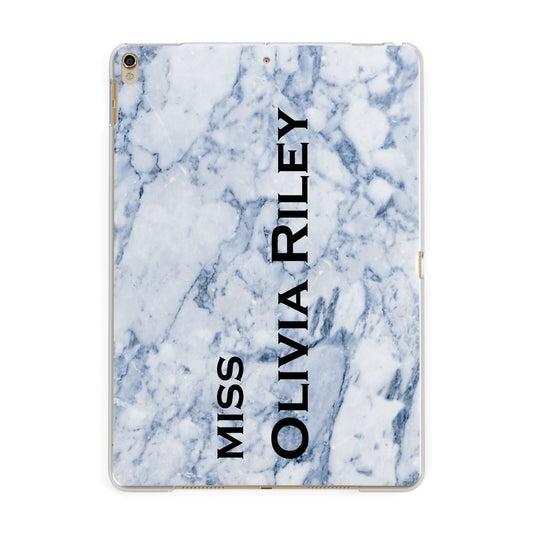 Full Name Grey Marble Apple iPad Gold Case
