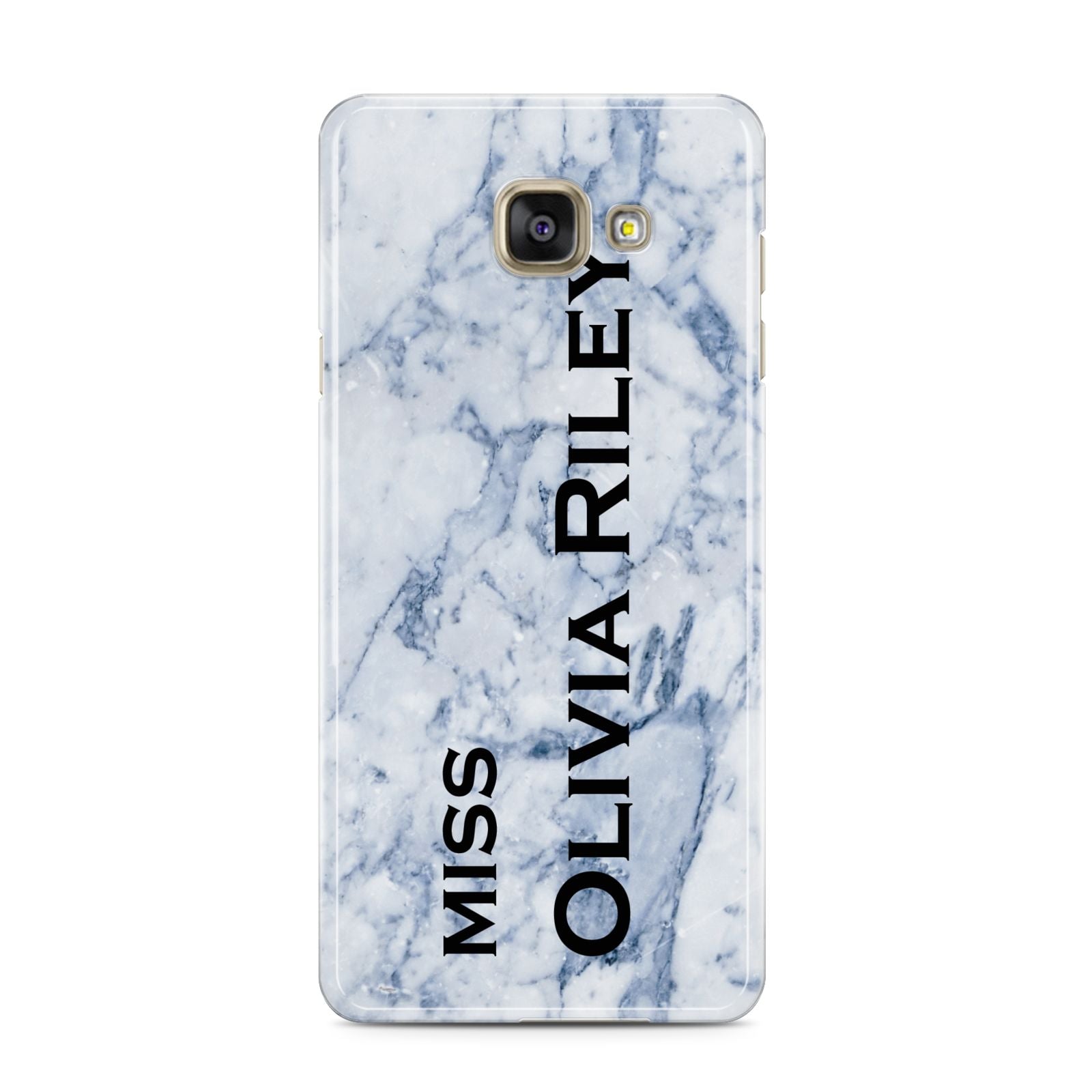 Full Name Grey Marble Samsung Galaxy A3 2016 Case on gold phone