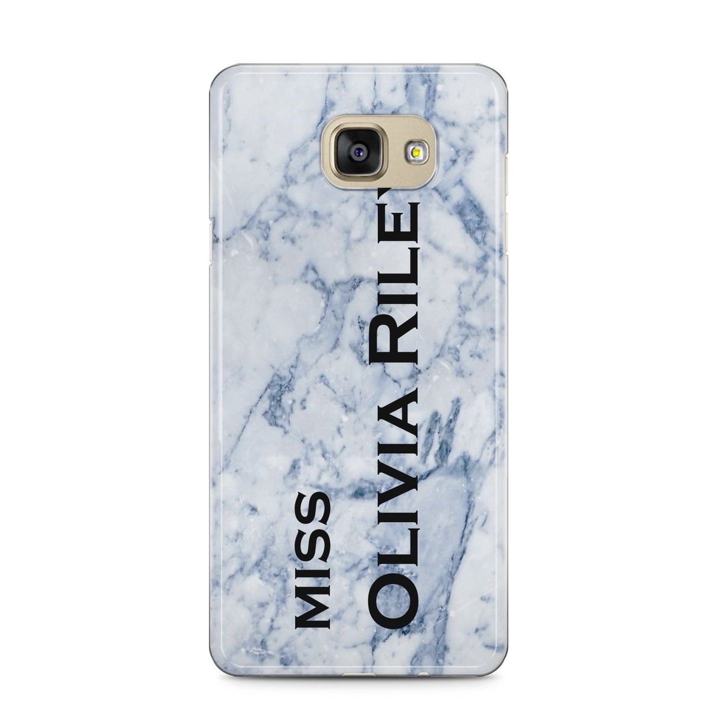 Full Name Grey Marble Samsung Galaxy A5 2016 Case on gold phone