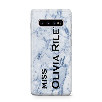 Full Name Grey Marble Samsung Galaxy S10 Case