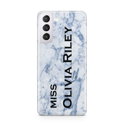Full Name Grey Marble Samsung S21 Case