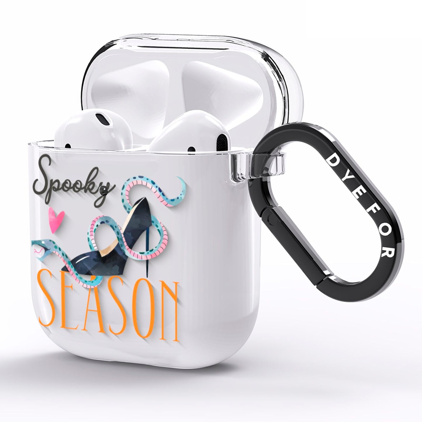 Fun Halloween Catchphrases and Watercolour Illustrations AirPods Clear Case Side Image