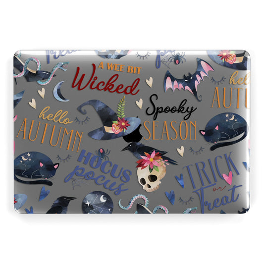 Fun Halloween Catchphrases and Watercolour Illustrations Apple MacBook Case