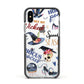 Fun Halloween Catchphrases and Watercolour Illustrations Apple iPhone Xs Impact Case Black Edge on Silver Phone