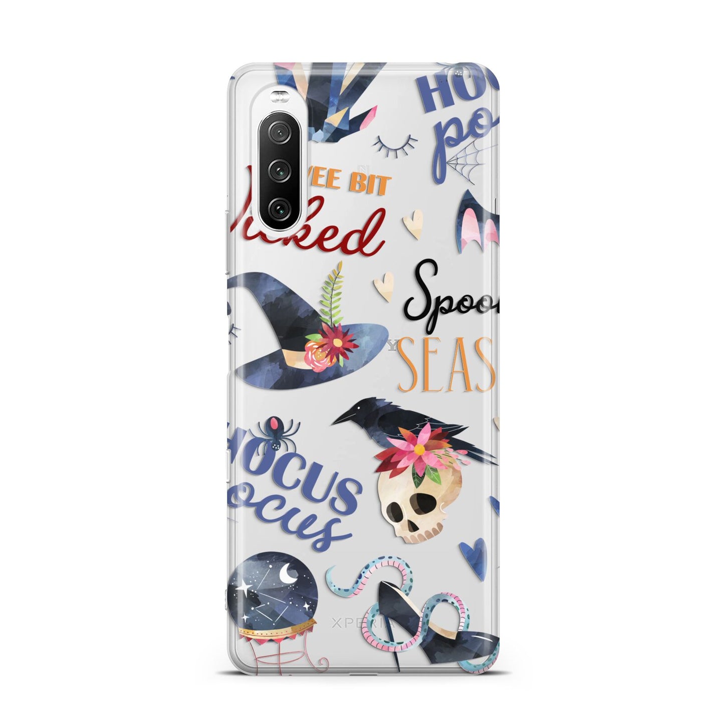 Fun Halloween Catchphrases and Watercolour Illustrations Sony Xperia 10 III Case