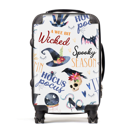 Fun Halloween Catchphrases and Watercolour Illustrations Suitcase