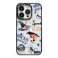 Fun Halloween Catchphrases and Watercolour Illustrations iPhone 14 Pro Black Impact Case on Silver phone