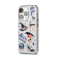 Fun Halloween Catchphrases and Watercolour Illustrations iPhone 14 Pro Glitter Tough Case Silver Angled Image