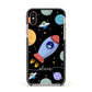 Fun Space Scene Artwork with Name Apple iPhone Xs Impact Case Black Edge on Gold Phone