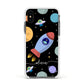 Fun Space Scene Artwork with Name Apple iPhone Xs Impact Case White Edge on Black Phone