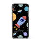 Fun Space Scene Artwork with Name Apple iPhone Xs Max Impact Case Black Edge on Black Phone