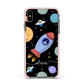 Fun Space Scene Artwork with Name Apple iPhone Xs Max Impact Case Pink Edge on Black Phone