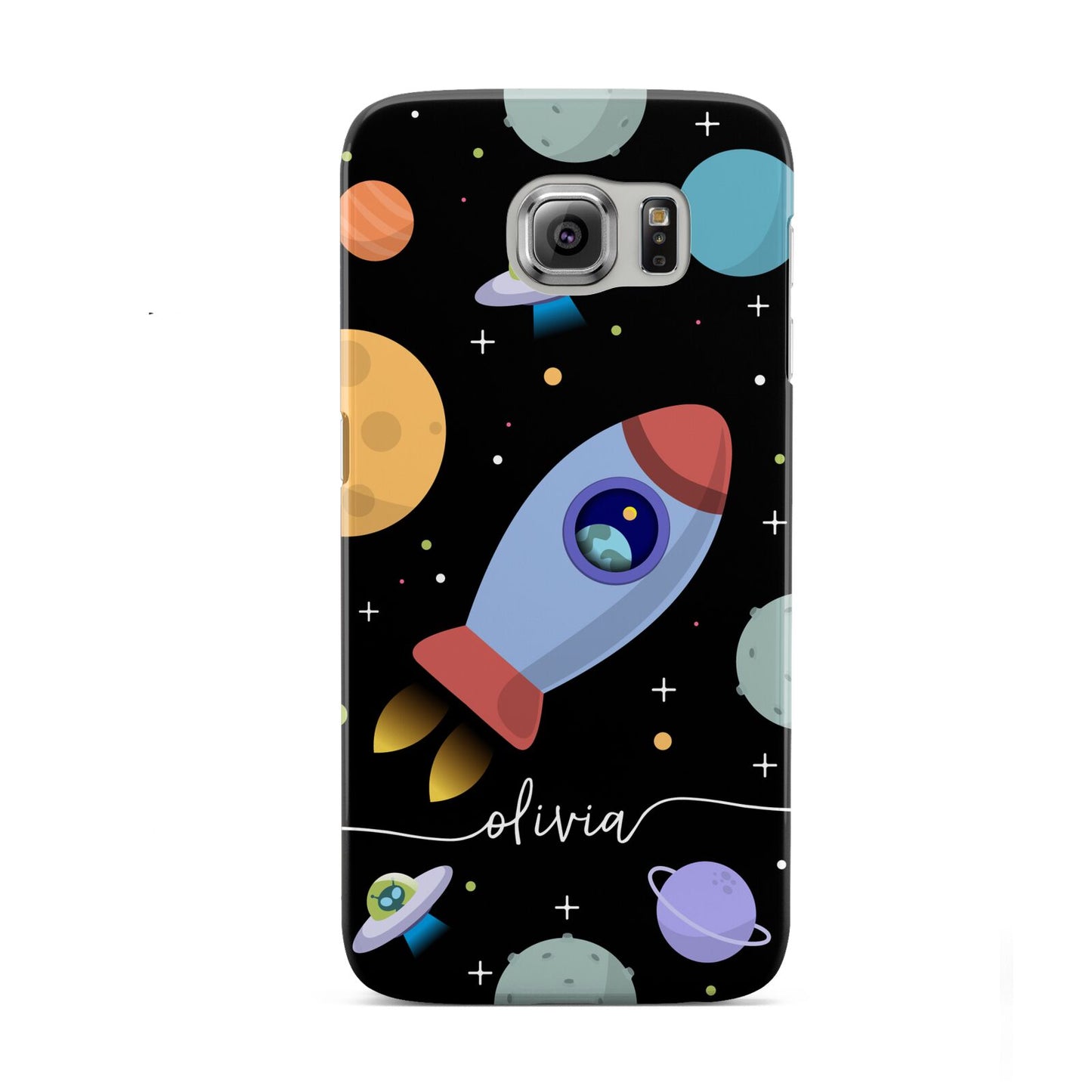 Fun Space Scene Artwork with Name Samsung Galaxy S6 Case