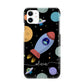 Fun Space Scene Artwork with Name iPhone 11 3D Snap Case