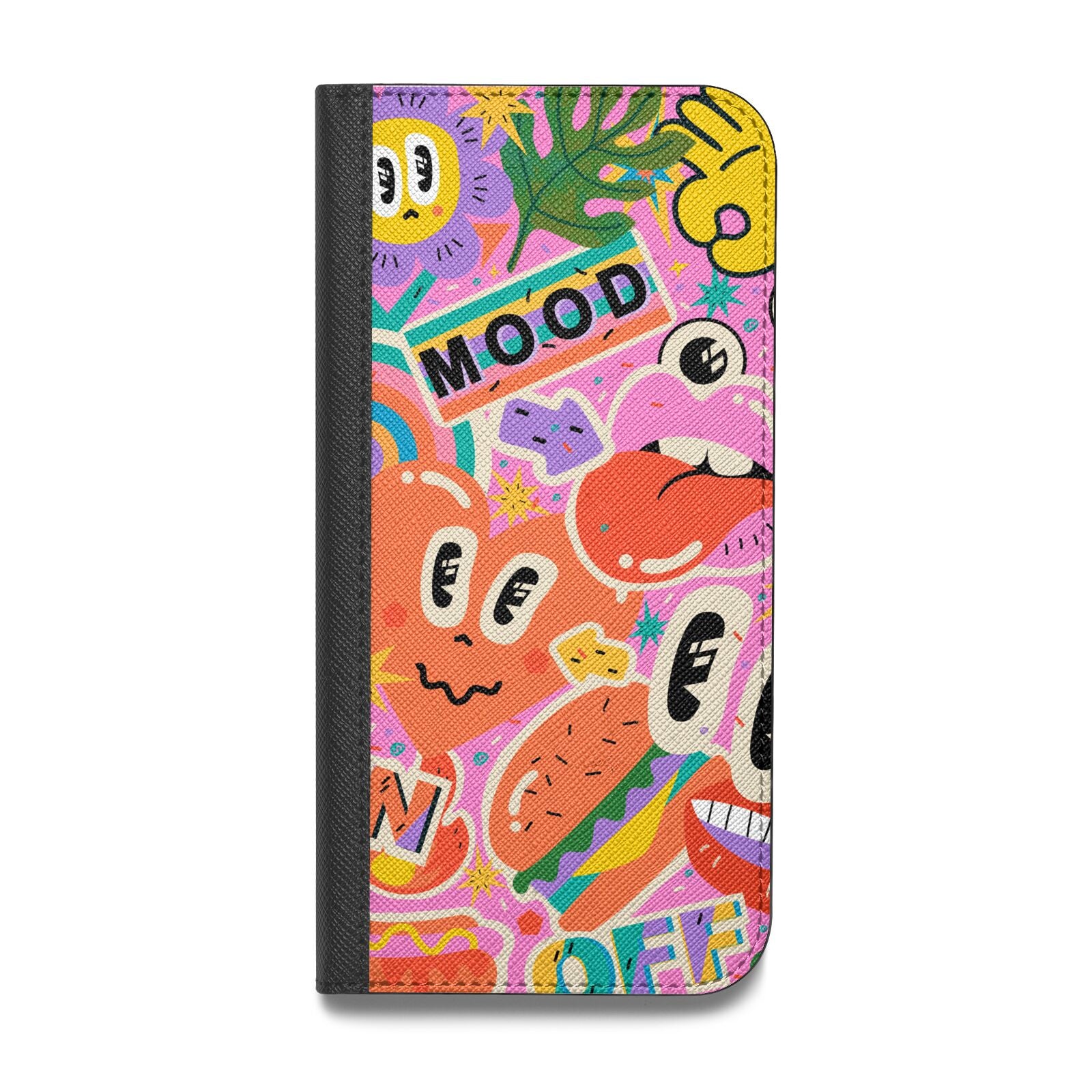 Fun Sticker Vegan Leather Flip Samsung Case