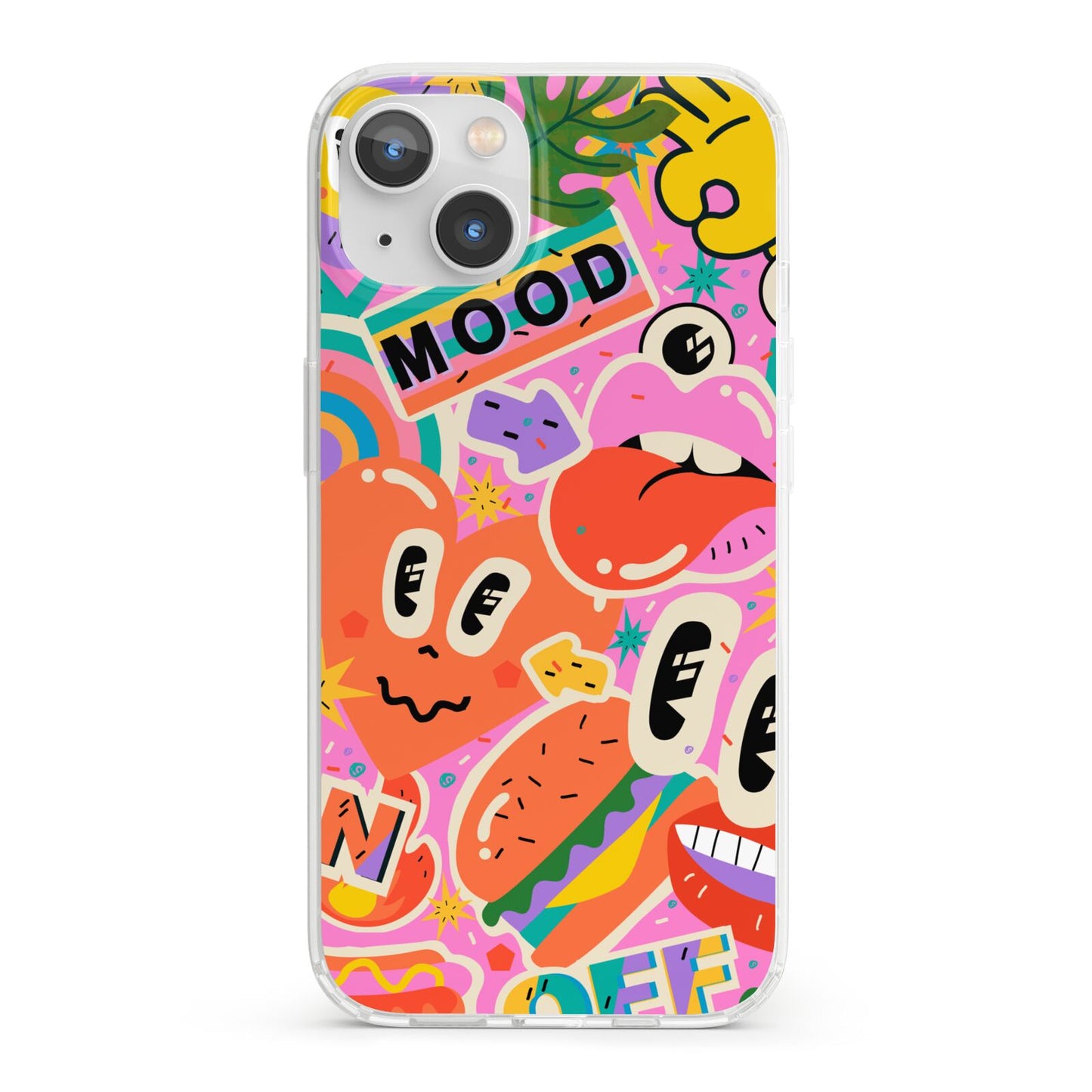 Fun Sticker iPhone 13 Clear Bumper Case