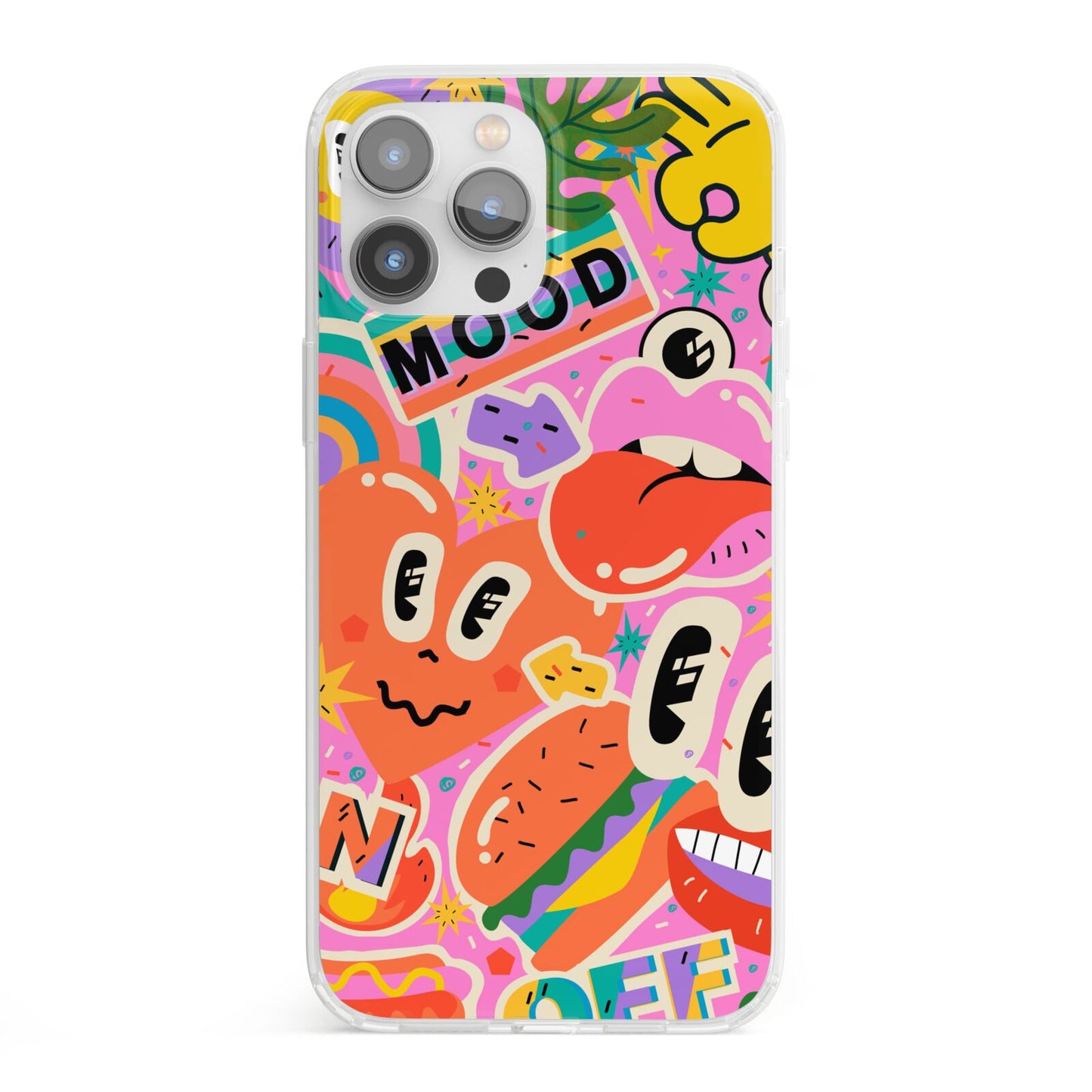 Fun Sticker iPhone 13 Pro Max Clear Bumper Case