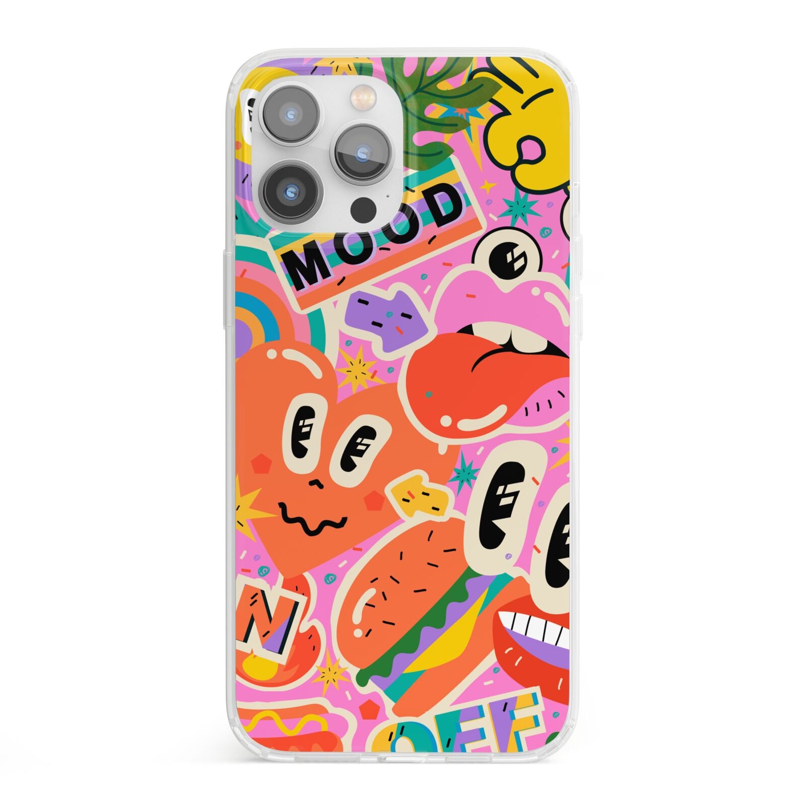 Fun Sticker iPhone 13 Pro Max Clear Bumper Case