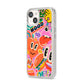 Fun Sticker iPhone 14 Clear Tough Case Starlight Angled Image