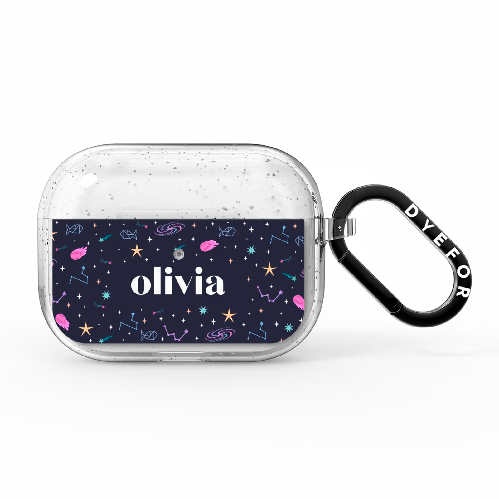 Funky Starry Night Personalised Name AirPods Pro Glitter Case