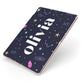 Funky Starry Night Personalised Name Apple iPad Case on Rose Gold iPad Side View