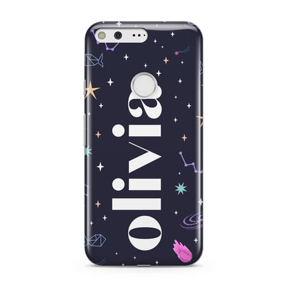 Funky Starry Night Personalised Name Google Pixel Case