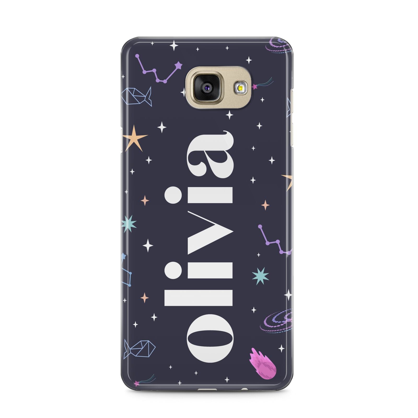 Funky Starry Night Personalised Name Samsung Galaxy A5 2016 Case on gold phone