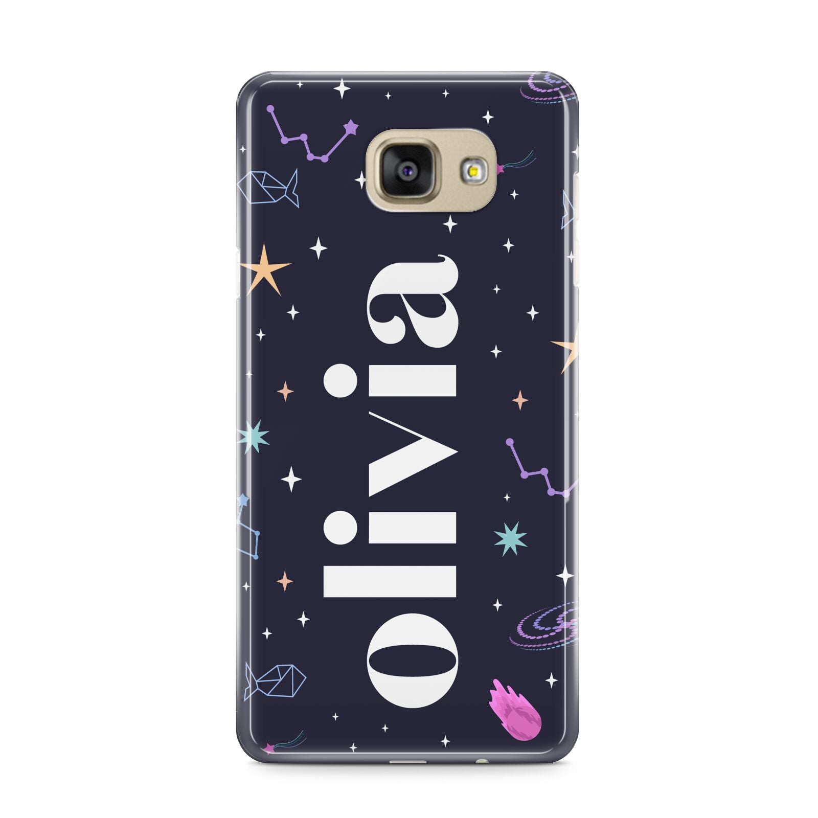 Funky Starry Night Personalised Name Samsung Galaxy A9 2016 Case on gold phone