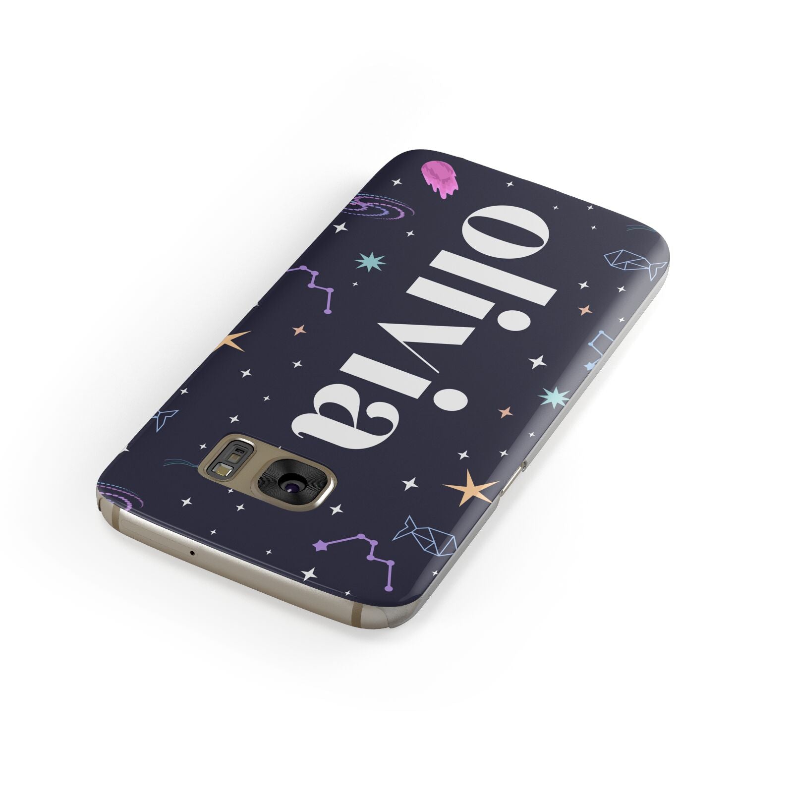 Funky Starry Night Personalised Name Samsung Galaxy Case Front Close Up