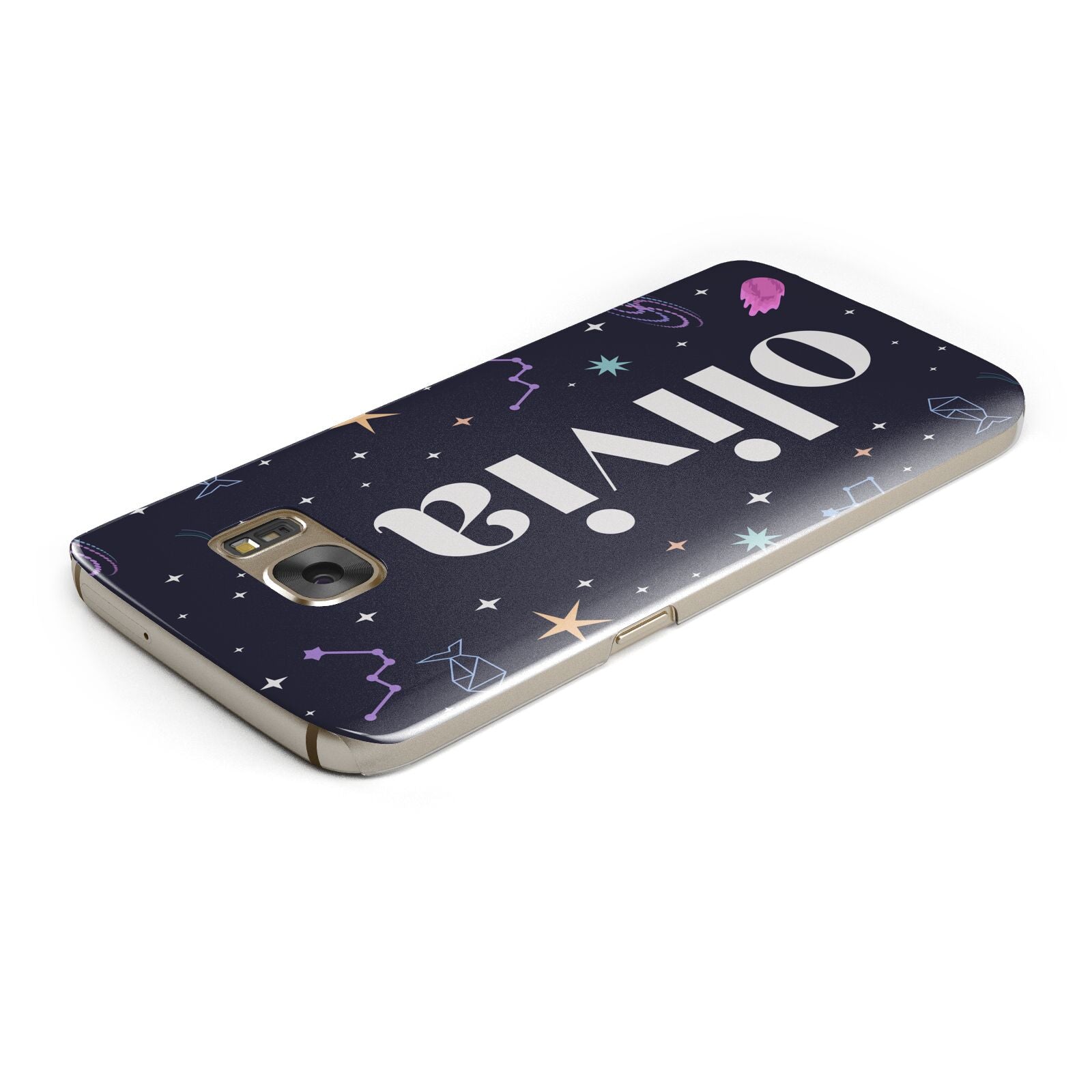 Funky Starry Night Personalised Name Samsung Galaxy Case Top Cutout