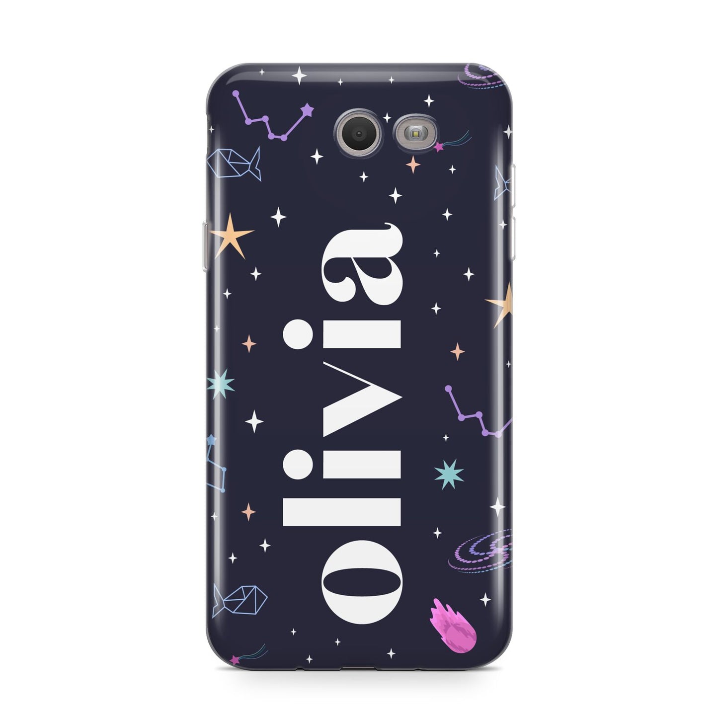 Funky Starry Night Personalised Name Samsung Galaxy J7 2017 Case
