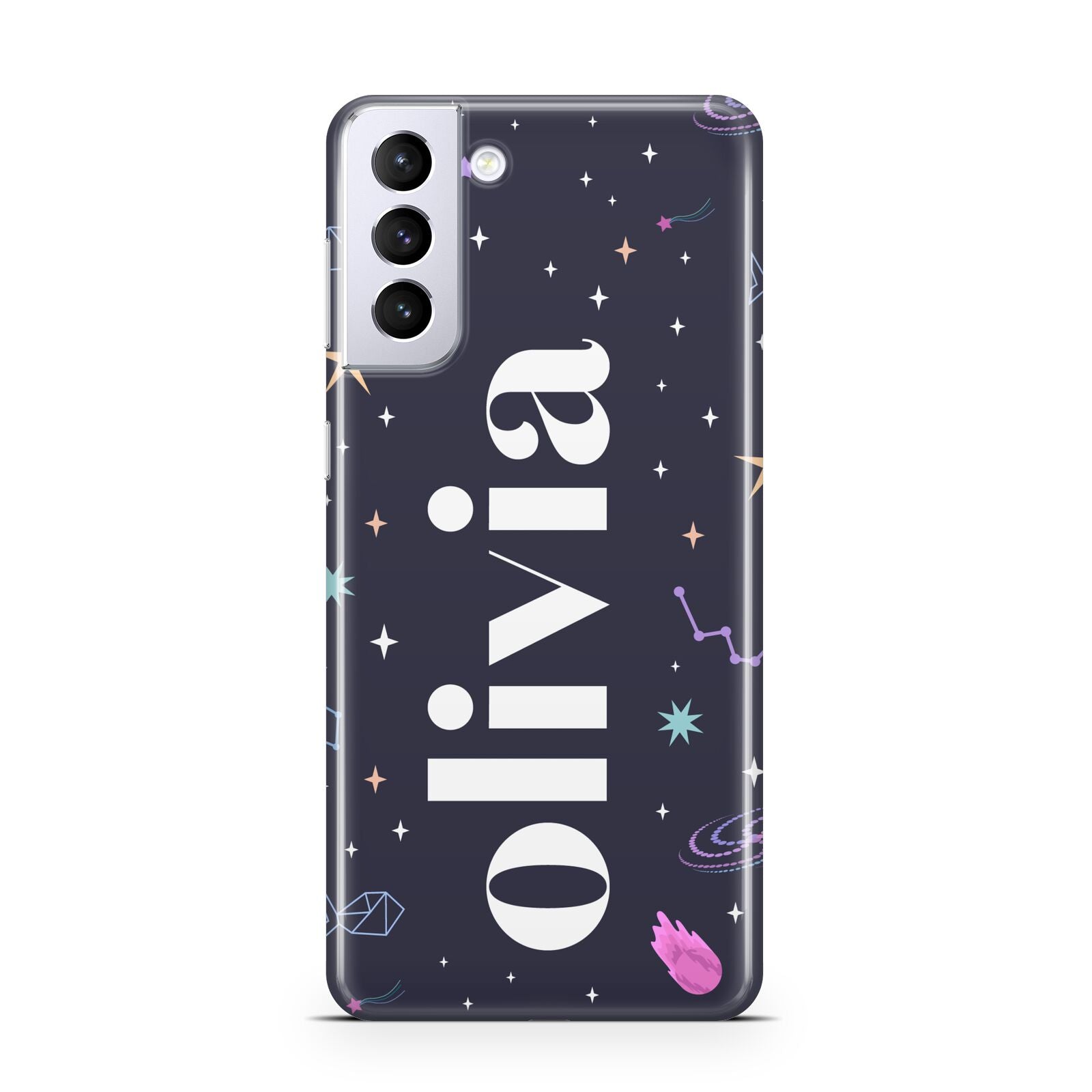 Funky Starry Night Personalised Name Samsung S21 Plus Phone Case