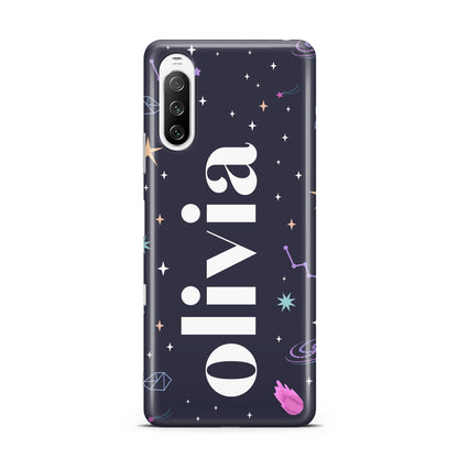 Funky Starry Night Personalised Name Sony Xperia 10 III Case
