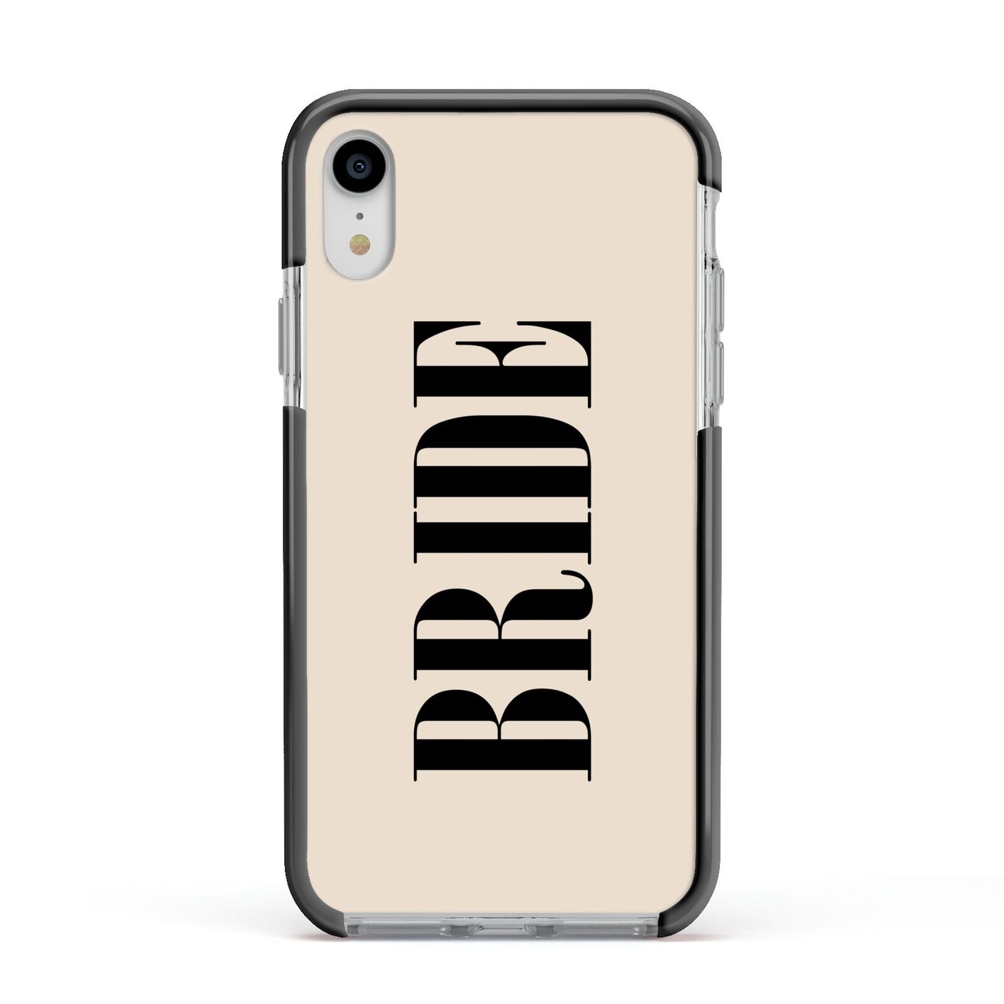 Future Bride Apple iPhone XR Impact Case Black Edge on Silver Phone