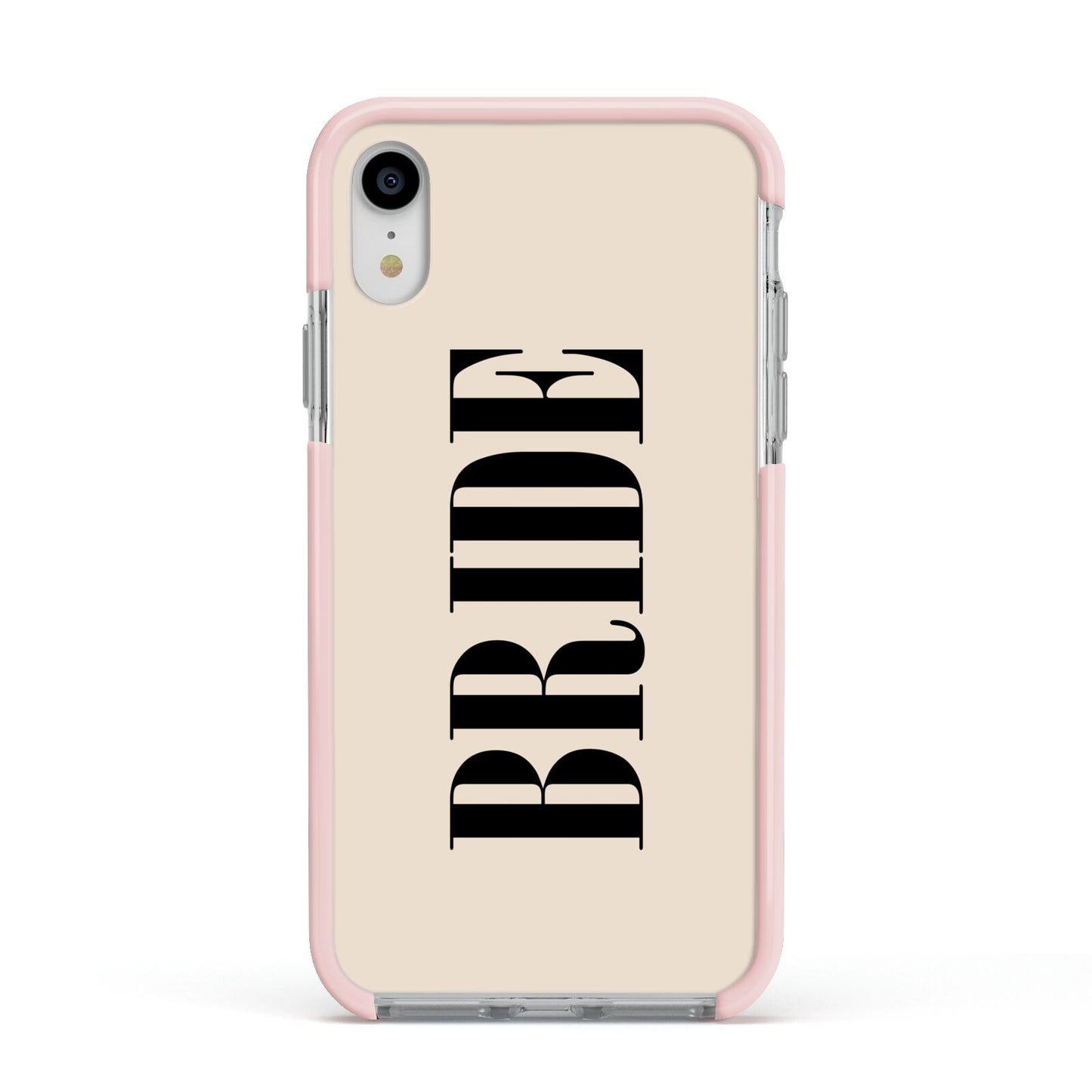 Future Bride Apple iPhone XR Impact Case Pink Edge on Silver Phone