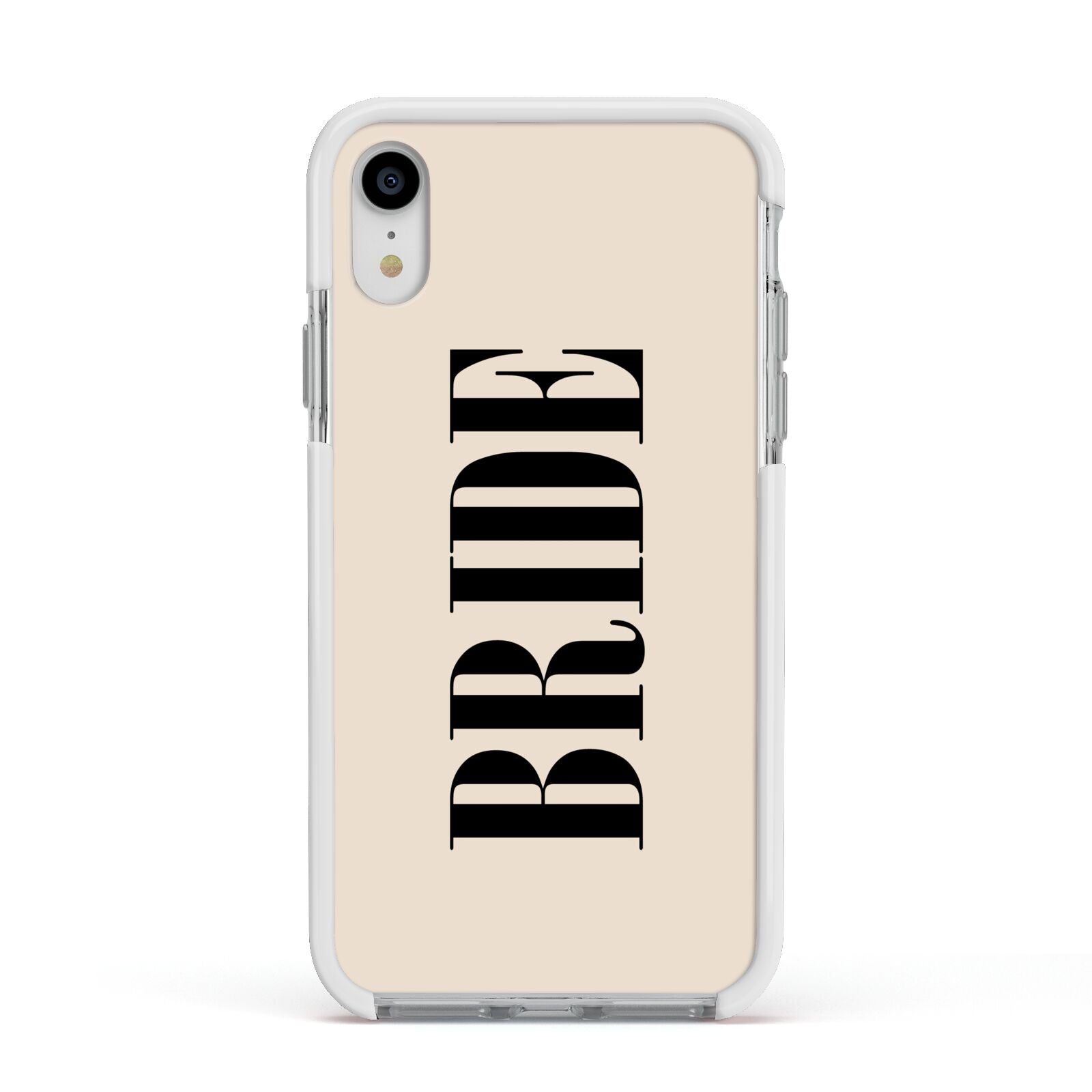Future Bride Apple iPhone XR Impact Case White Edge on Silver Phone