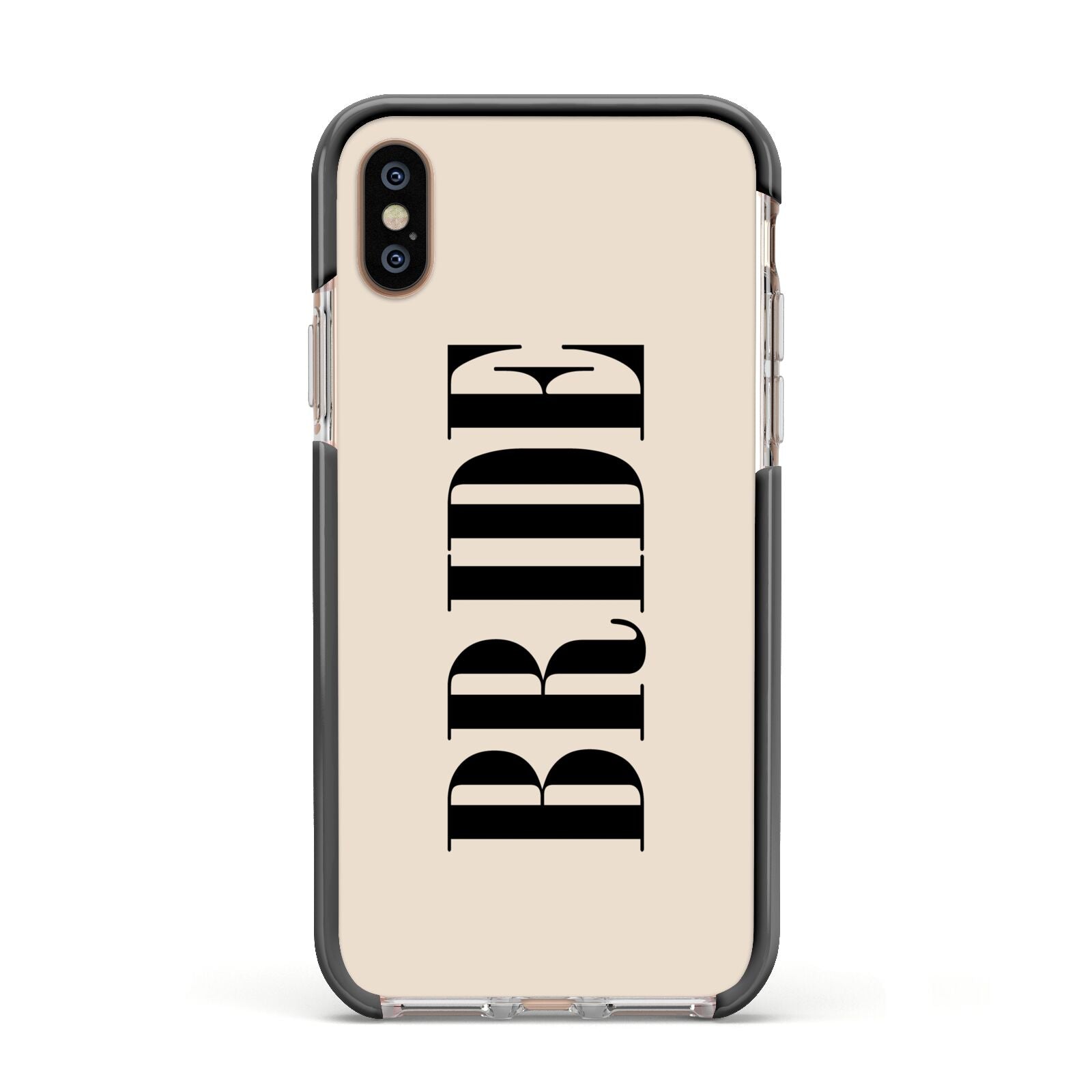 Future Bride Apple iPhone Xs Impact Case Black Edge on Gold Phone