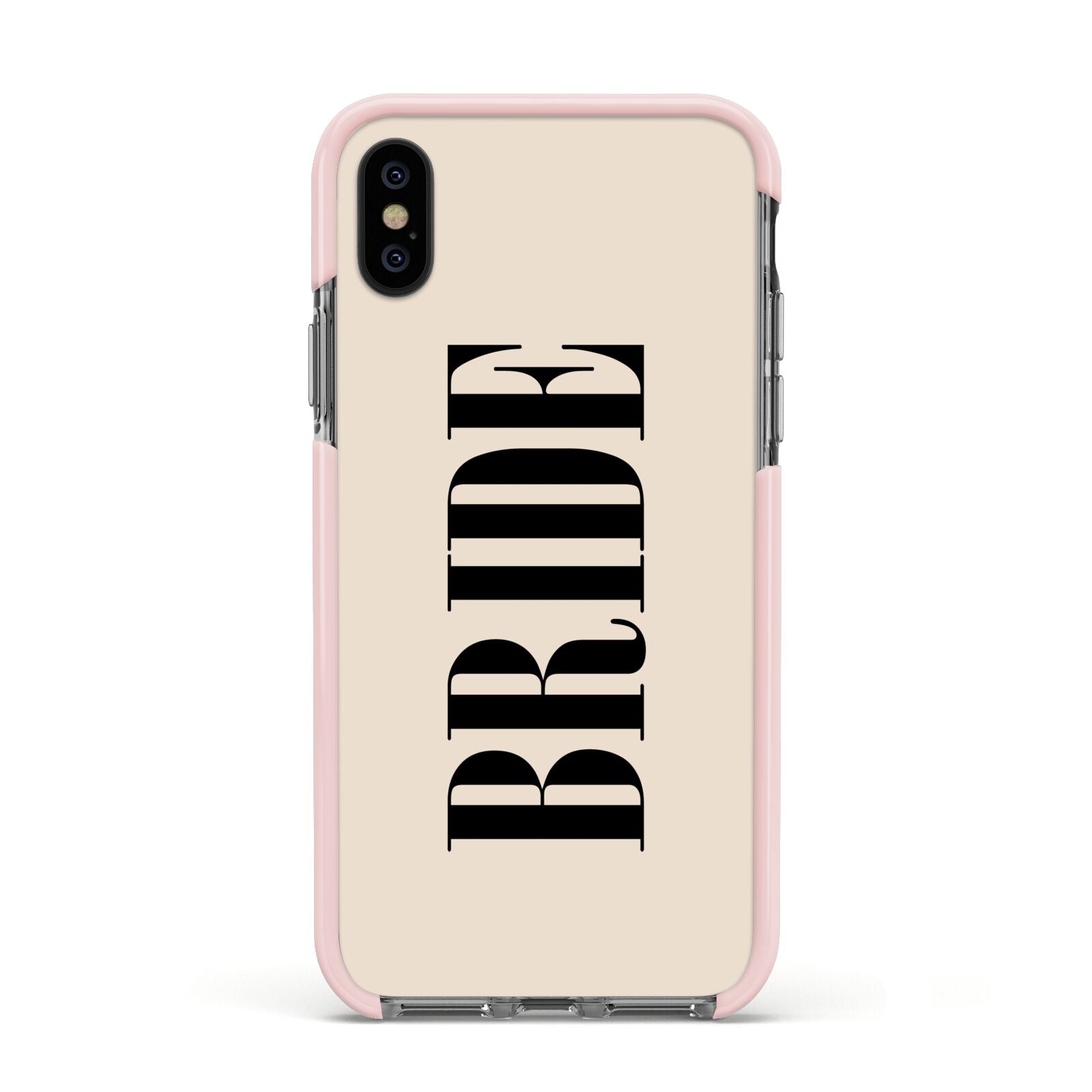 Future Bride Apple iPhone Xs Impact Case Pink Edge on Black Phone