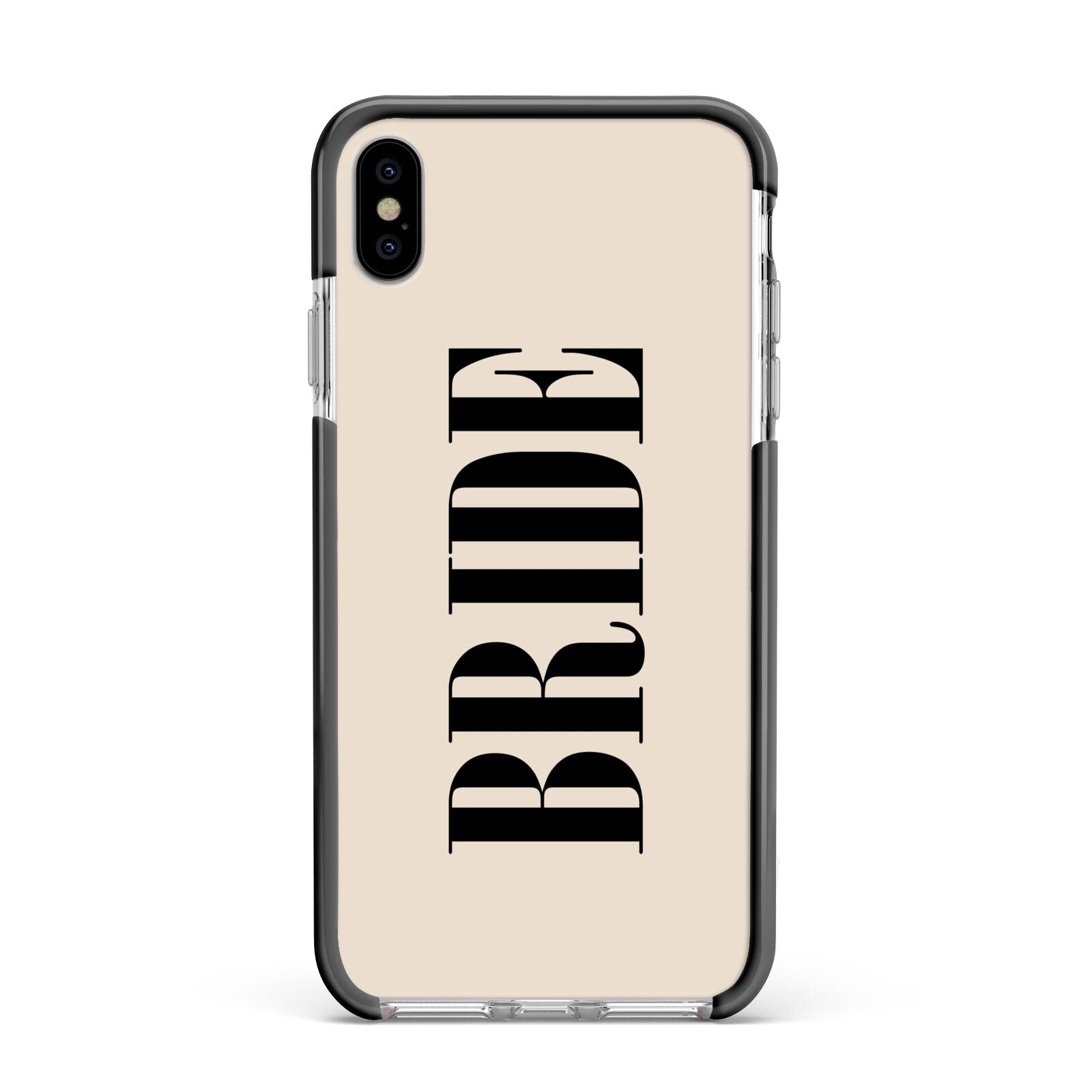Future Bride Apple iPhone Xs Max Impact Case Black Edge on Silver Phone