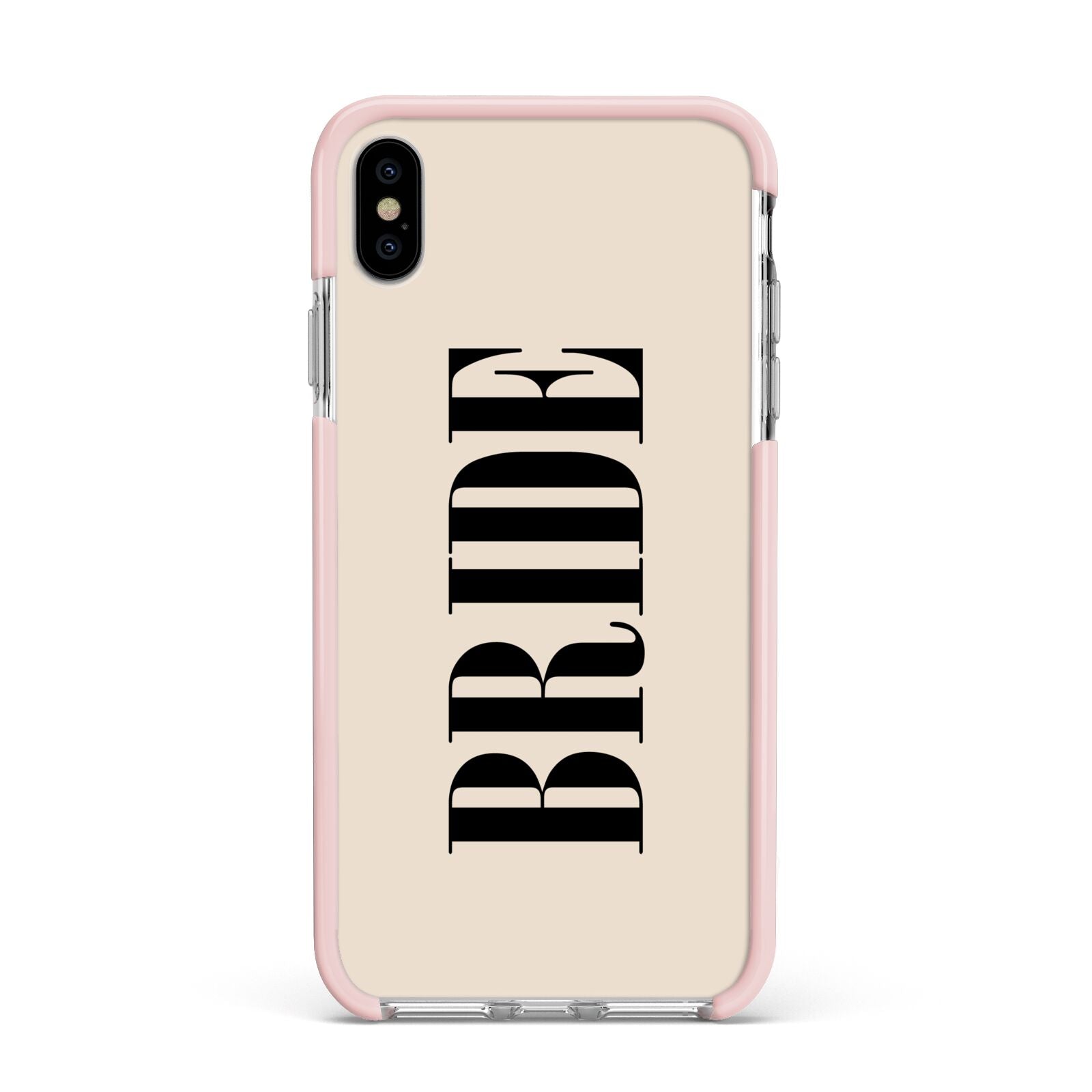 Future Bride Apple iPhone Xs Max Impact Case Pink Edge on Silver Phone