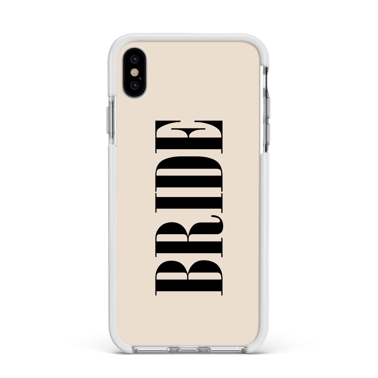 Future Bride Apple iPhone Xs Max Impact Case White Edge on Silver Phone