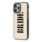 Future Bride iPhone 13 Pro Max Black Impact Case Side Angle on Silver phone