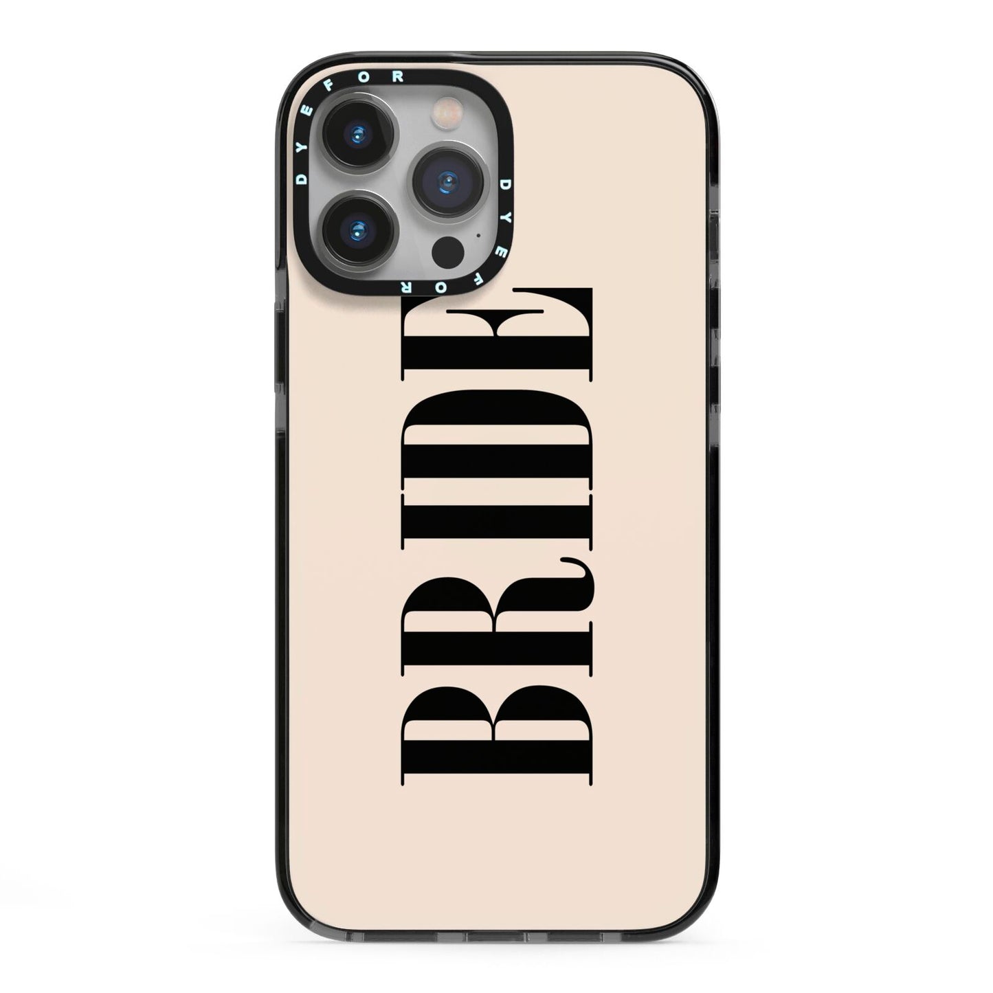 Future Bride iPhone 13 Pro Max Black Impact Case on Silver phone