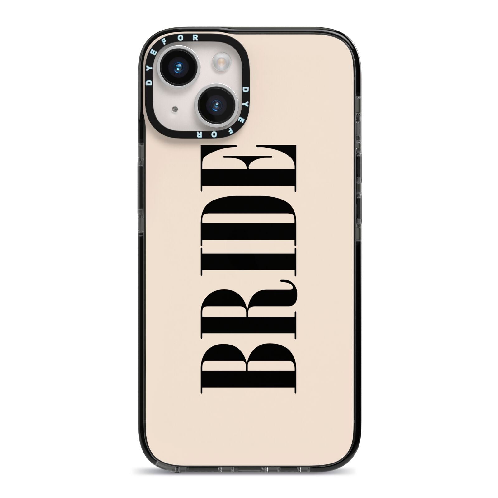 Future Bride iPhone 14 Black Impact Case on Silver phone