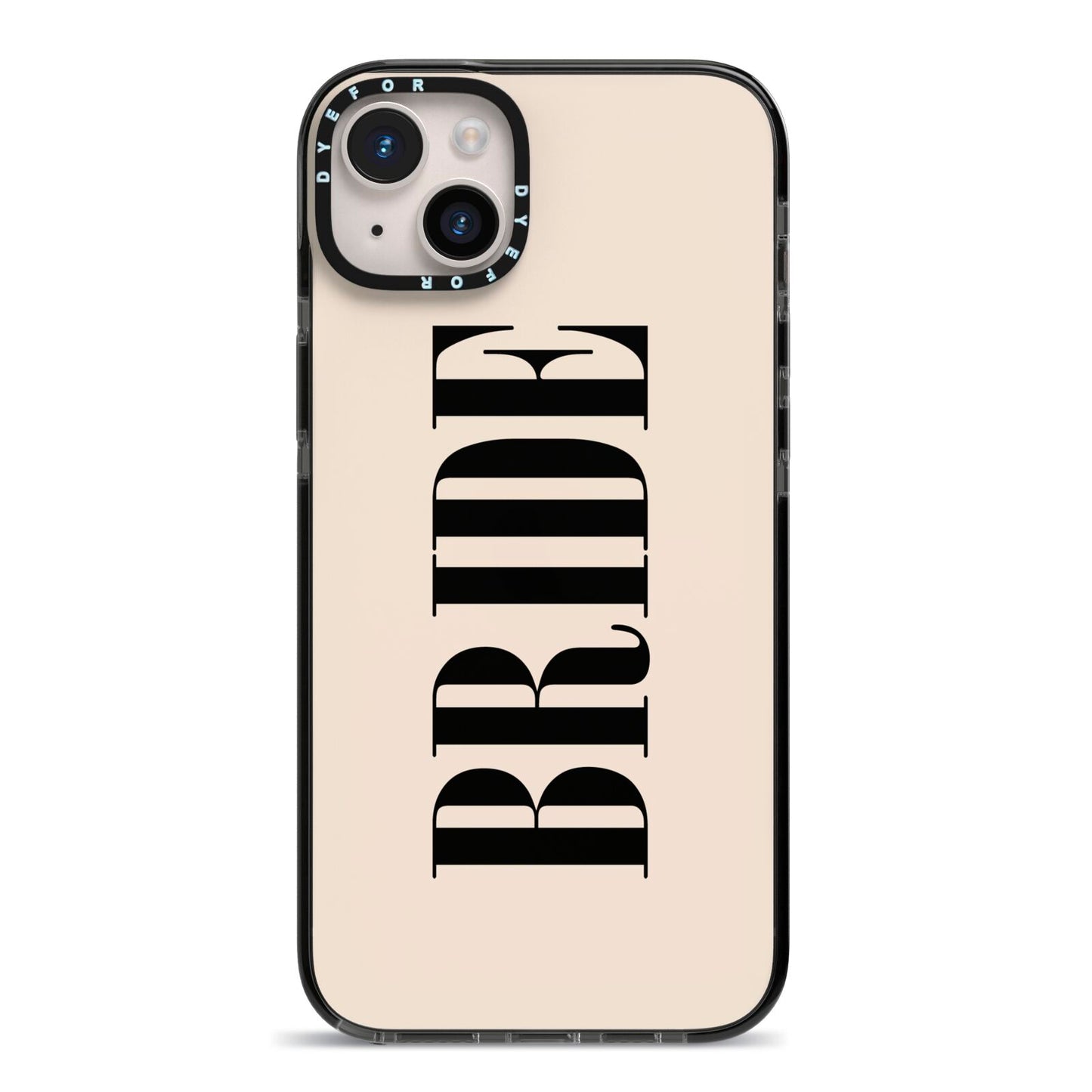Future Bride iPhone 14 Plus Black Impact Case on Silver phone