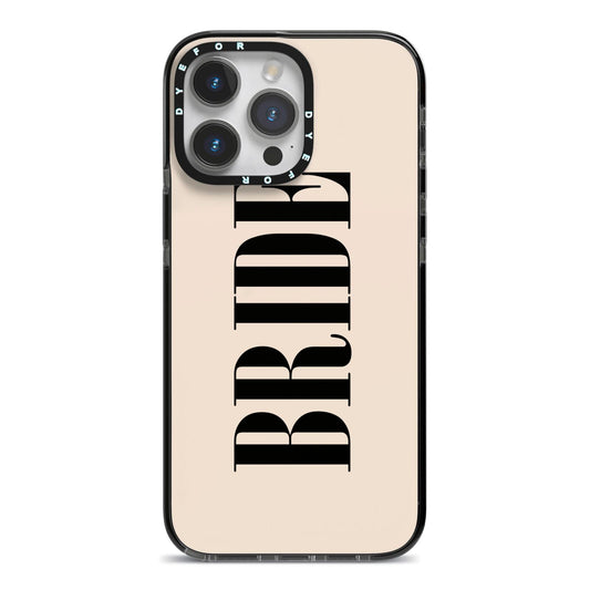 Future Bride iPhone 14 Pro Max Black Impact Case on Silver phone
