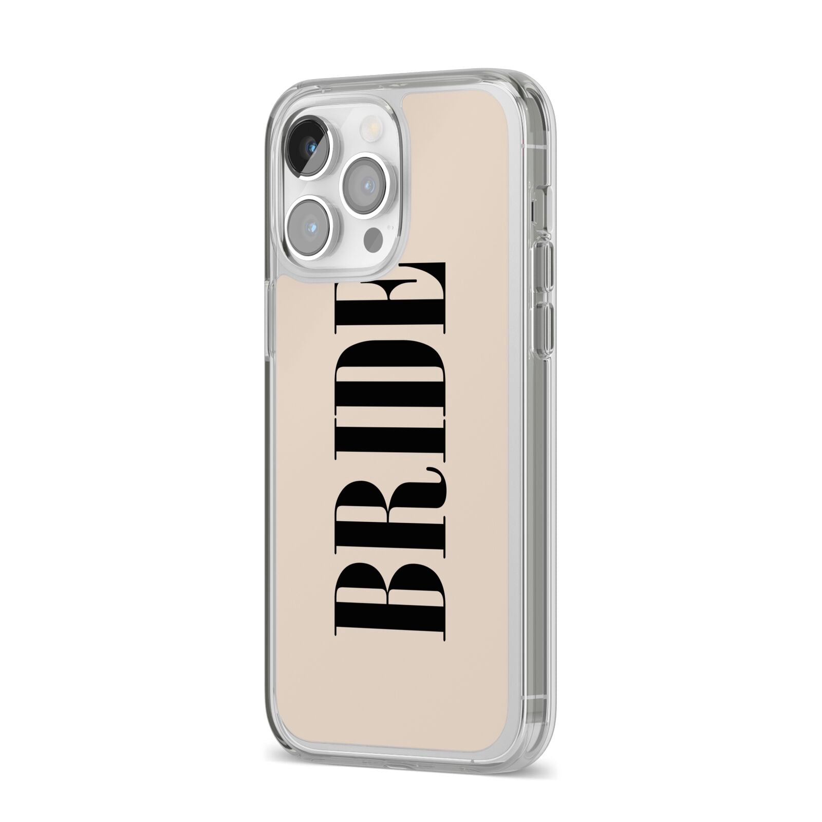 Future Bride iPhone 14 Pro Max Clear Tough Case Silver Angled Image