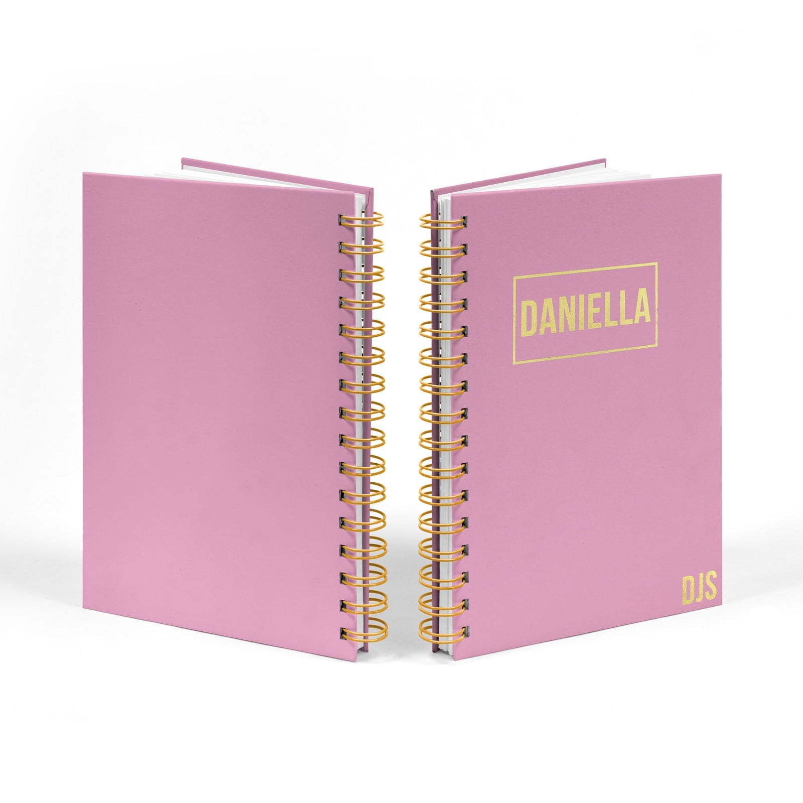 Personalised Gold Foil Notebook with Name & Initials Front and Back