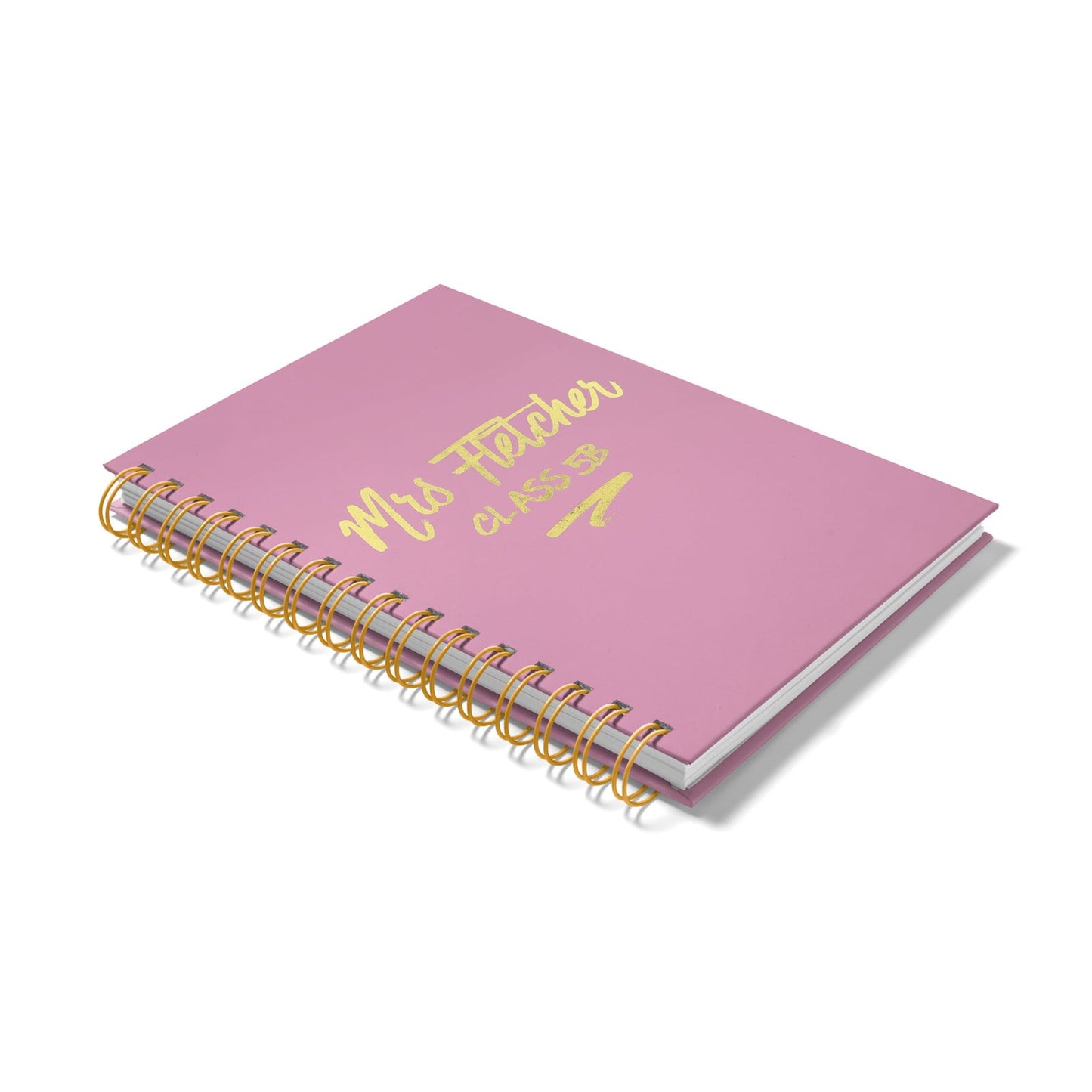 Personalised Gold Foil Teachers Notebook Side View